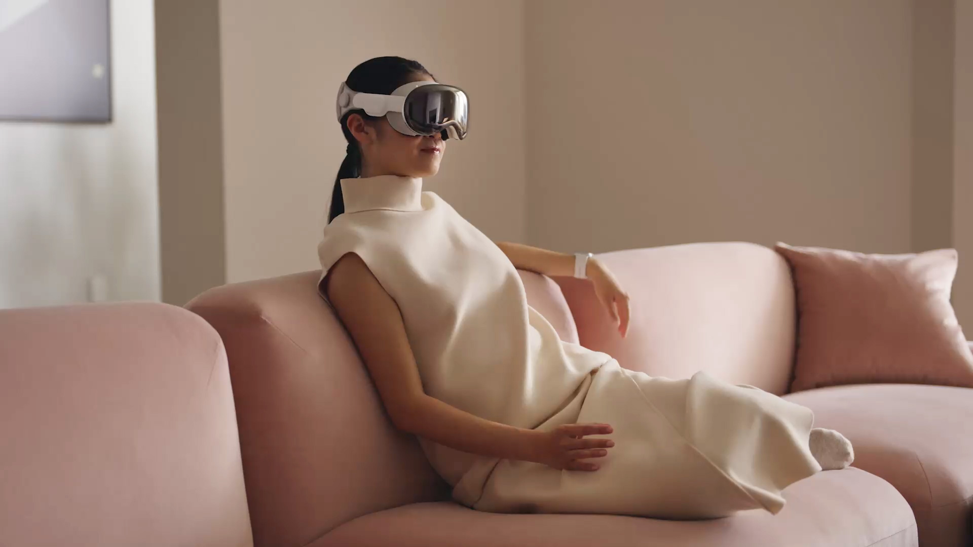 Image of a person wearing the Apple Vision Pro