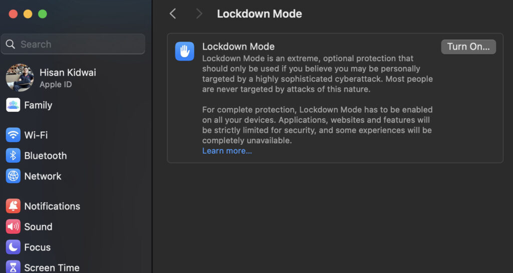 Lockdown mode