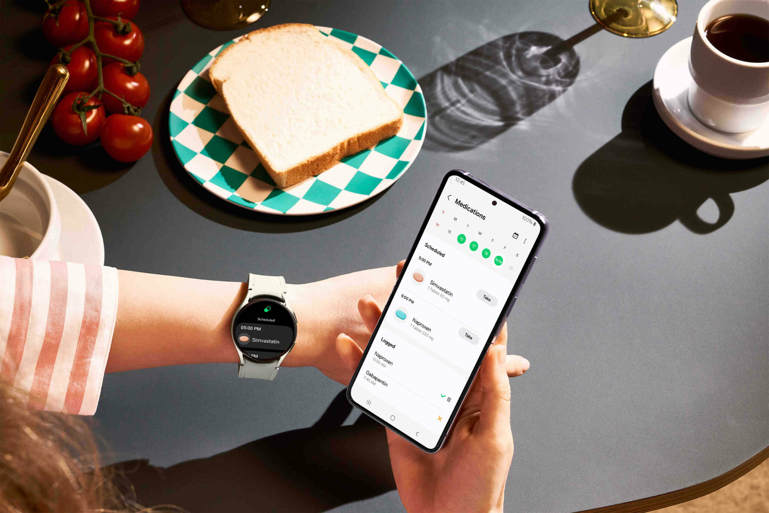 Photo of the Samsung health medications tracking feature