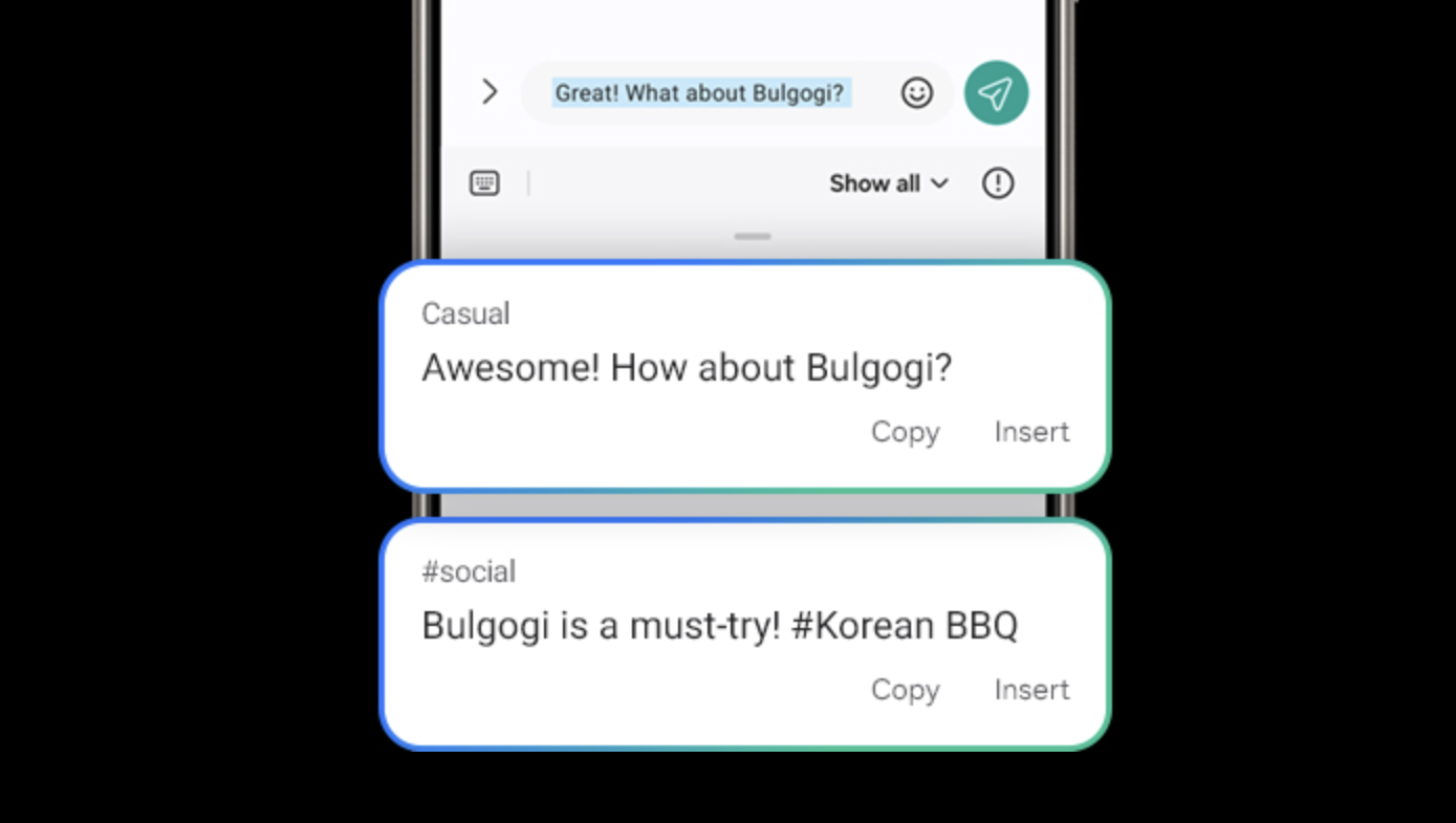 Image of the galaxy ai chat assist feature