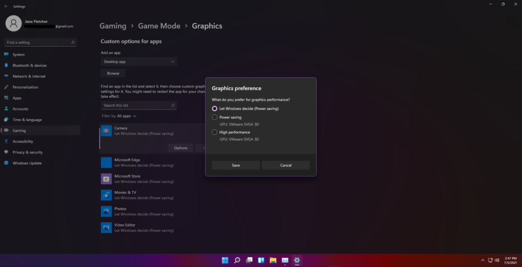 graphics performance options